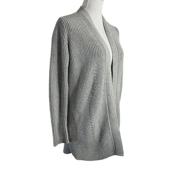 Banana Republic Gray Silver Metallic Cardigan Sweater Small Long Sleeves Pull On - Picture 2 of 6